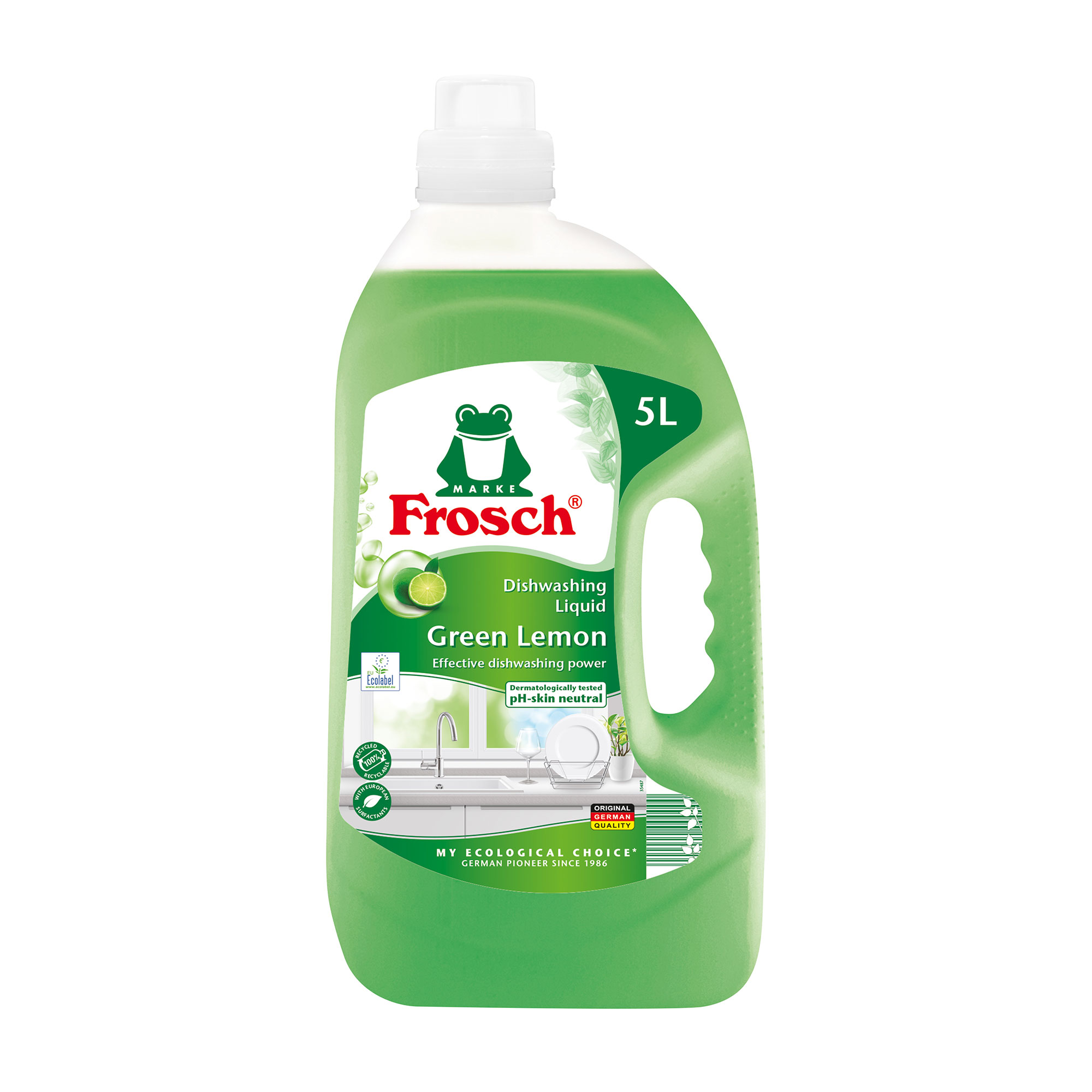 Засіб для миття посуду Frosch Зелений лимон, 5 л